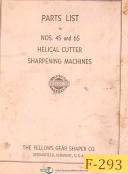 Fellows-Fellows No. 4S and 6S, Helical Cutter Sharpening Machines, Parts Manual 1962-4S-6S-01